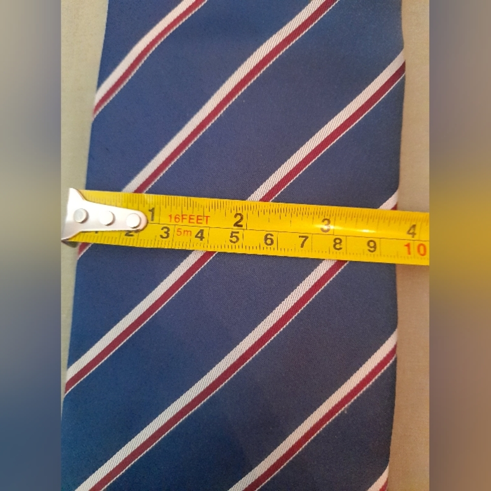 Valentino Garavani Classic Silk Blue Striped Tie - Picture 5 of 5